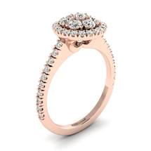 Diamond Rose Gold Cluster Engagement Ring Lantana