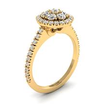 Diamond Yellow Gold Cluster Engagement Ring Lantana