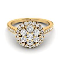 Diamond Yellow Gold Cluster Engagement Ring Lantana
