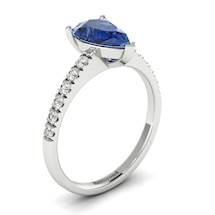 Blue Sapphire White Gold Solitaire Engagement Ring Hera
