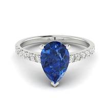 Blue Sapphire White Gold Solitaire Engagement Ring Hera