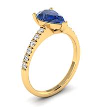 Blue Sapphire Yellow Gold Solitaire Engagement Ring Hera
