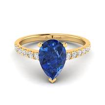 Blue Sapphire Yellow Gold Solitaire Engagement Ring Hera