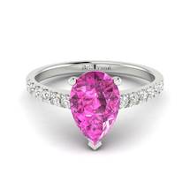 Pink Sapphire White Gold Solitaire Engagement Ring Hera