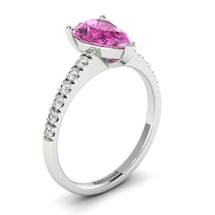 Pink Sapphire White Gold Solitaire Engagement Ring Hera