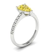 Yellow Sapphire White Gold Solitaire Engagement Ring Hera