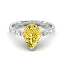 Yellow Sapphire White Gold Solitaire Engagement Ring Hera