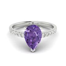 Amethyst White Gold Solitaire Engagement Ring Hera