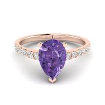 Amethyst Rose Gold Solitaire Engagement Ring Hera
