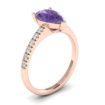 Amethyst Rose Gold Solitaire Engagement Ring Hera