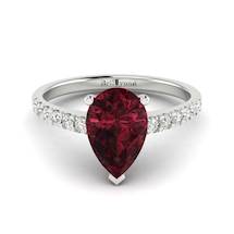 Garnet Ring White Gold Solitaire Hera