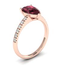 Garnet Ring Rose Gold Solitaire Hera