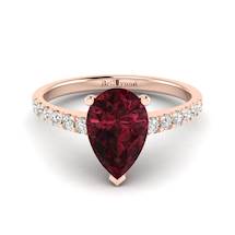 Garnet Ring Rose Gold Solitaire Hera