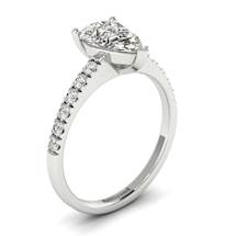 White Sapphire White Gold Solitaire Engagement Ring Hera