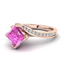 Pink Sapphire Rose Gold Cushion Cut Engagement Ring Luxy