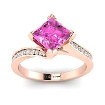 Pink Sapphire Rose Gold Cushion Cut Engagement Ring Luxy