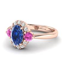 Blue Sapphire Rose Gold Colour Accented Engagement Ring Birdberry
