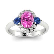 Pink Sapphire White Gold Colour Accented Engagement Ring Birdberry