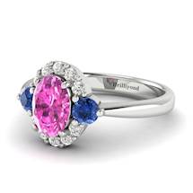 Pink Sapphire White Gold Colour Accented Engagement Ring Birdberry