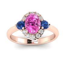 Pink Sapphire Rose Gold Colour Accented Engagement Ring Birdberry