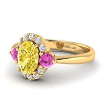 Yellow Sapphire Yellow Gold Colour Accented Engagement Ring Birdberry