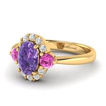 Amethyst Yellow Gold Colour Accented Engagement Ring Birdberry