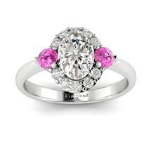 White Sapphire White Gold Colour Accented Engagement Ring Birdberry