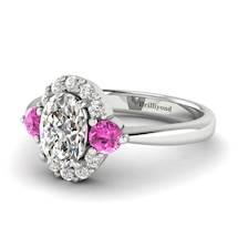 White Sapphire White Gold Colour Accented Engagement Ring Birdberry