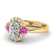White Sapphire Yellow Gold Colour Accented Engagement Ring Birdberry