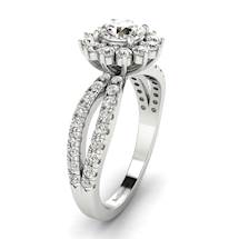 Diamond Platinum Halo Engagement Ring Nefertari