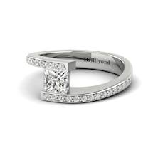 Diamond White Gold Princess Cut Engagement Ring Sheba