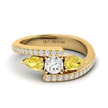 Diamond Yellow Sapphire Yellow Gold Colour Accented Engagement Ring Naiad