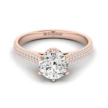 White Sapphire Rose Gold Round Engagement Ring Theia