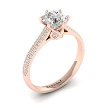 White Sapphire Rose Gold Round Engagement Ring Theia