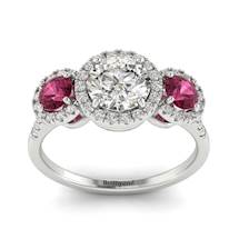 Diamond Platinum Three Stone Engagement Ring Springtime