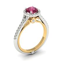 Pink Sapphire White Gold Two Tone Engagement Ring Regal