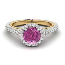 Pink Sapphire White Gold Two Tone Engagement Ring Regal