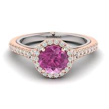 Pink Sapphire Rose Gold Two Tone Engagement Ring Regal
