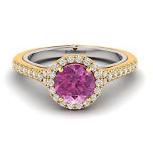 Pink Sapphire Yellow Gold Two Tone Engagement Ring Regal