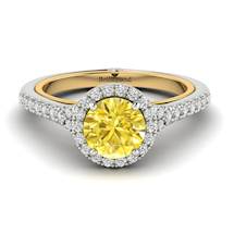 Yellow Sapphire White Gold Two Tone Engagement Ring Regal