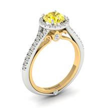 Yellow Sapphire White Gold Two Tone Engagement Ring Regal
