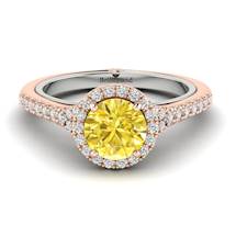 Yellow Sapphire Rose Gold Two Tone Engagement Ring Regal
