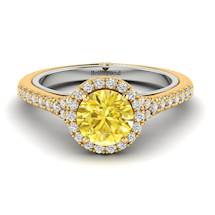 Yellow Sapphire Yellow Gold Two Tone Engagement Ring Regal