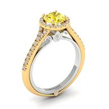 Yellow Sapphire Yellow Gold Two Tone Engagement Ring Regal