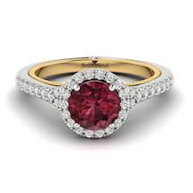Garnet Ring White Gold Two Tone Regal