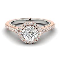 White Sapphire Rose Gold Two Tone Engagement Ring Regal