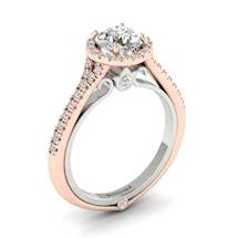 White Sapphire Rose Gold Two Tone Engagement Ring Regal