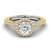 White Sapphire Yellow Gold Two Tone Engagement Ring Regal
