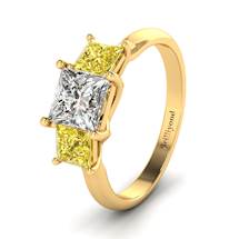 Diamond Yellow Gold Princess Cut Engagement Ring Capri