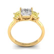 Diamond Yellow Gold Princess Cut Engagement Ring Capri